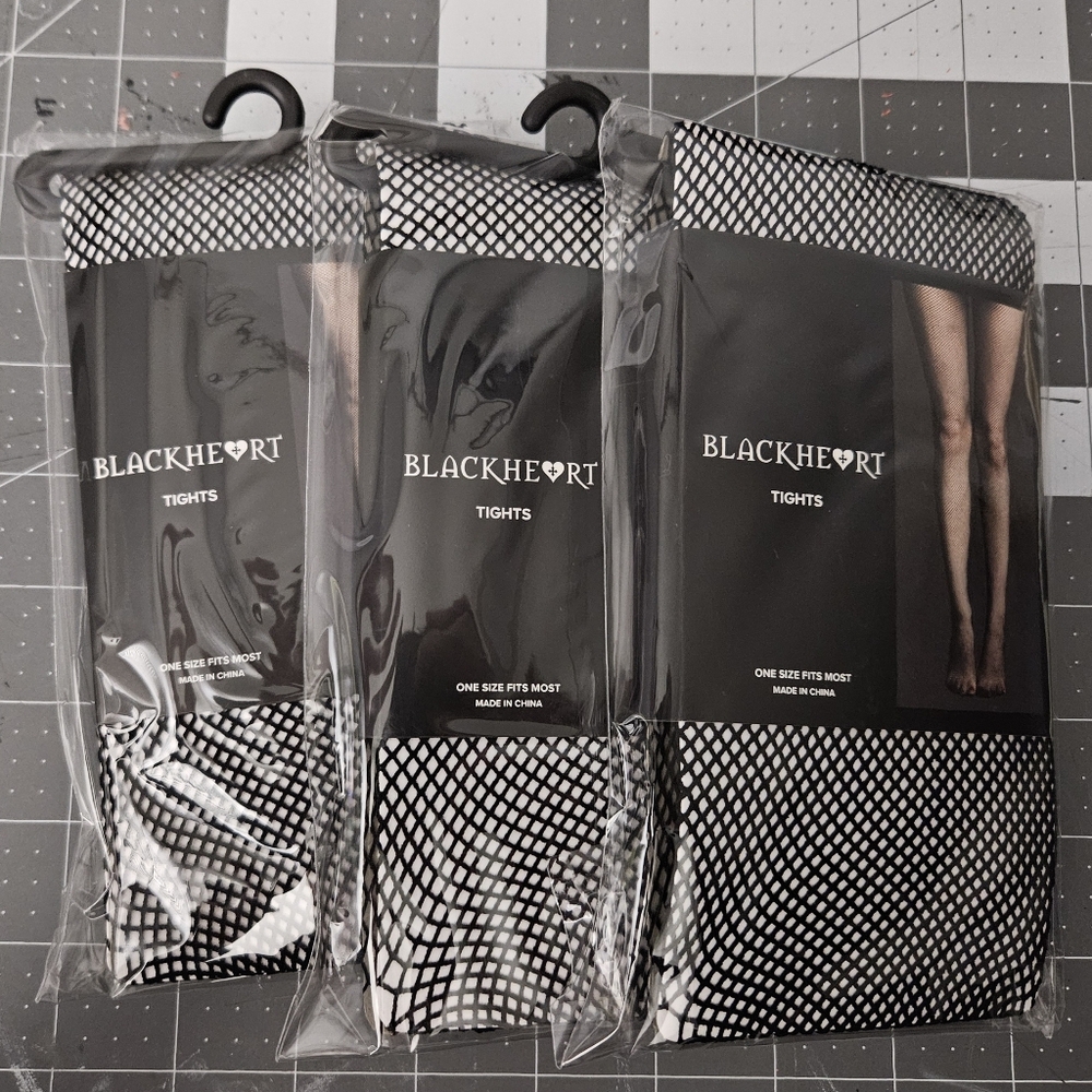 Hot Topic x Blackheart Black Fishnet Tights - 3 Pack